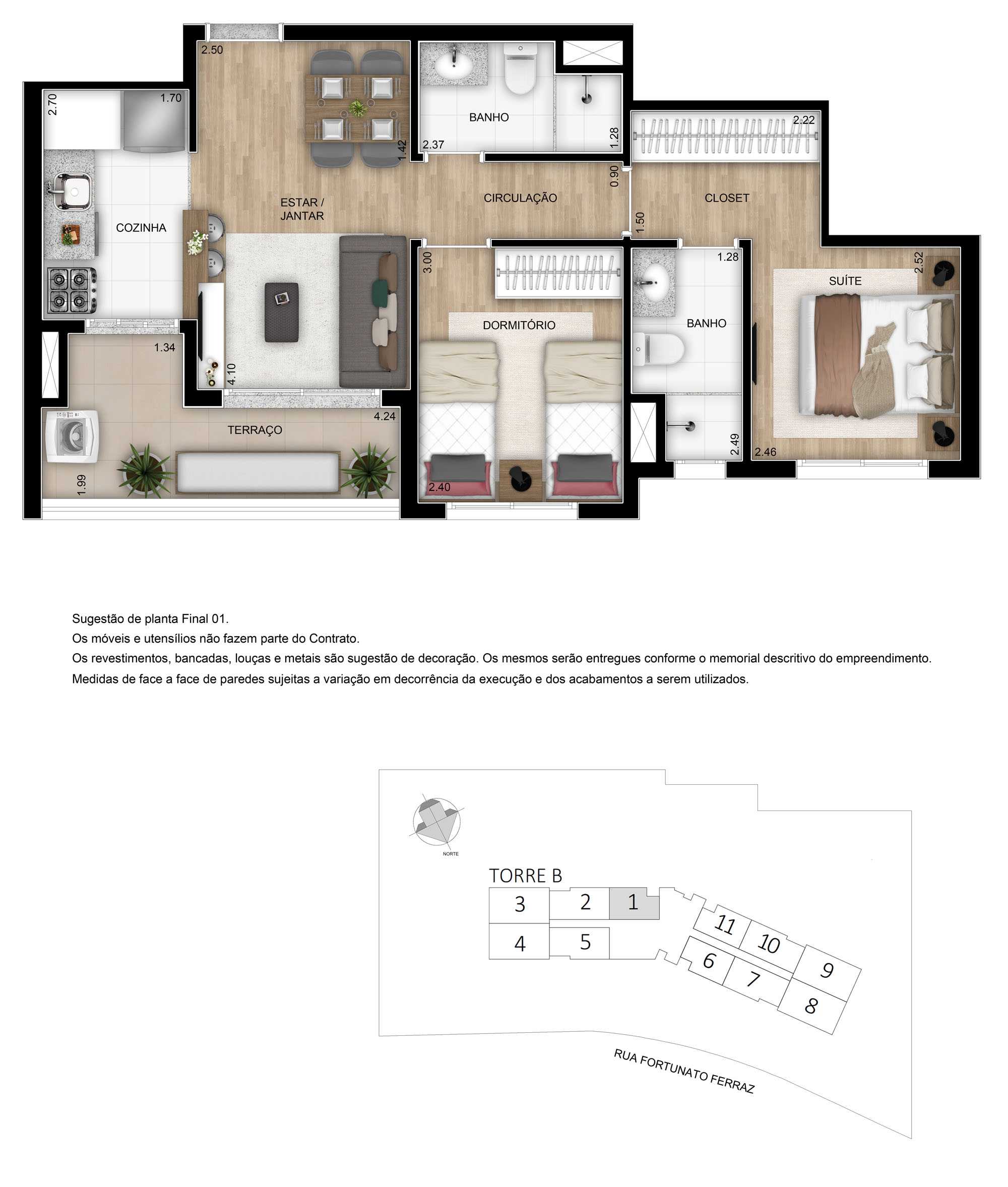 Planta - Caminhos da Lapa Elo Duo: Viva no Bairro Planejado Mais Desejado da Zona Oeste – Pronto para Morar! 🌳 - Investimoveis