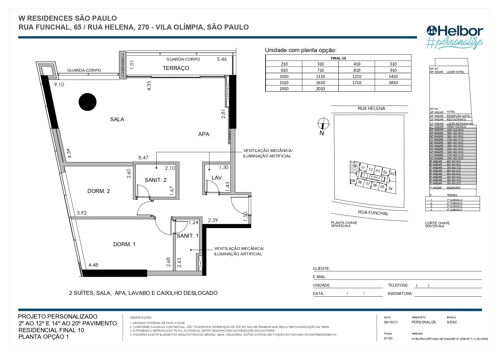 Planta - Apartamento à venda na Vila Olímpia com 2 suítes e 1 vaga - Investimoveis