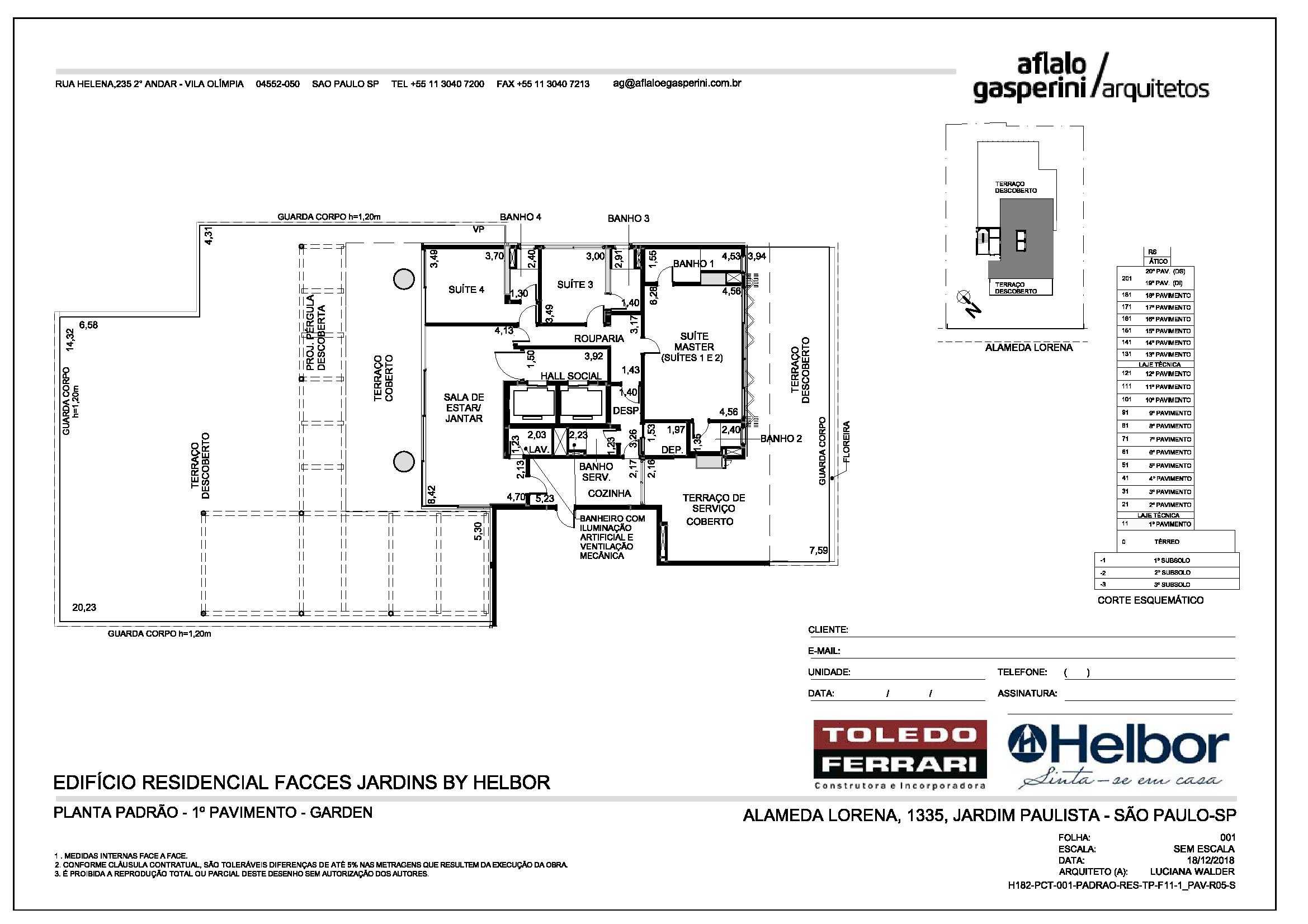 Planta - Garden Luxuoso nos Jardins: 585m², 3 Suítes, 5 Vagas | Facces Jardins by Helbor - Investimoveis