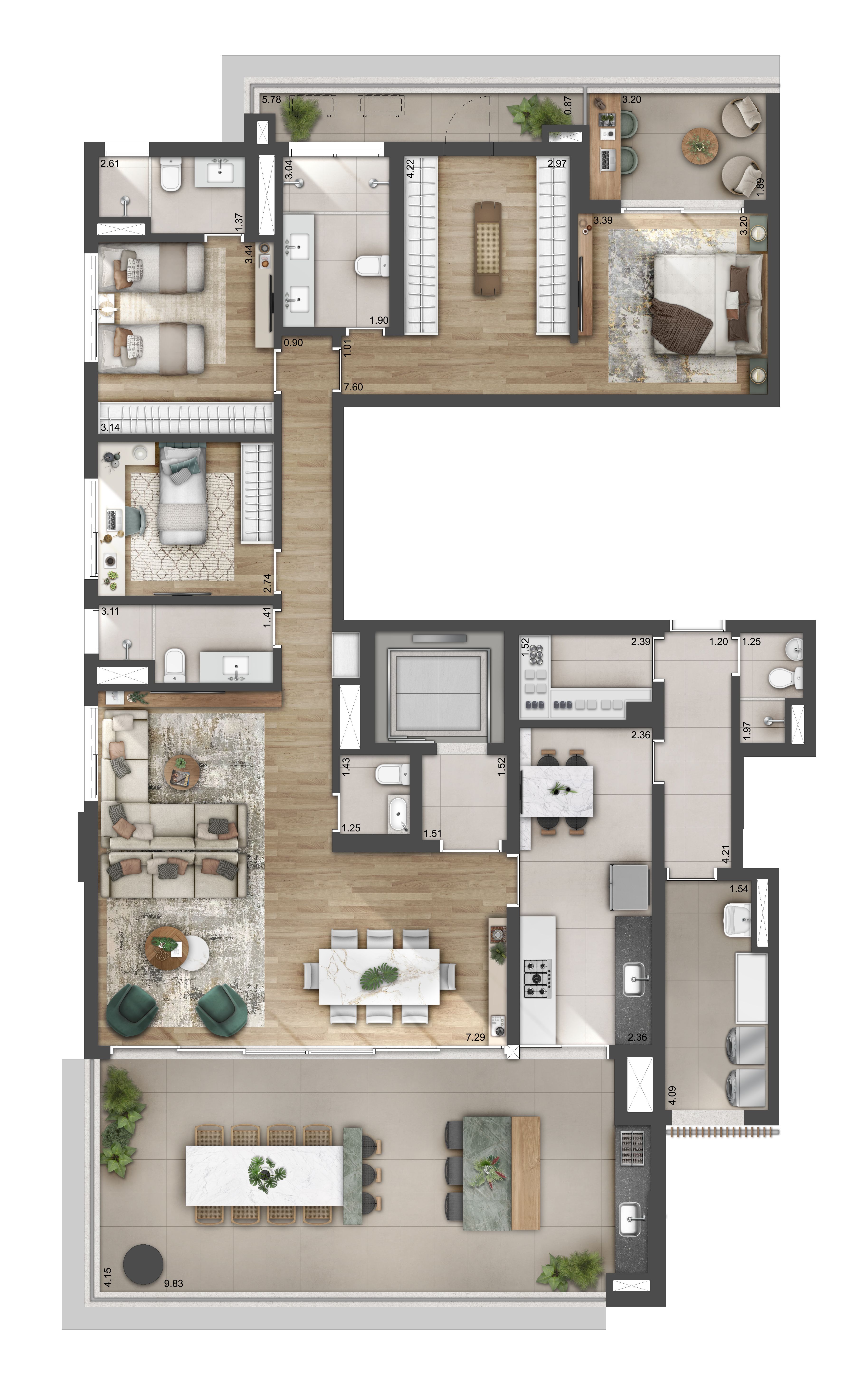 Planta - O ÚLTIMO ENDEREÇO de Alto Luxo: Seu Apartamento de 224m² no Coração de Perdizes - Investimoveis
