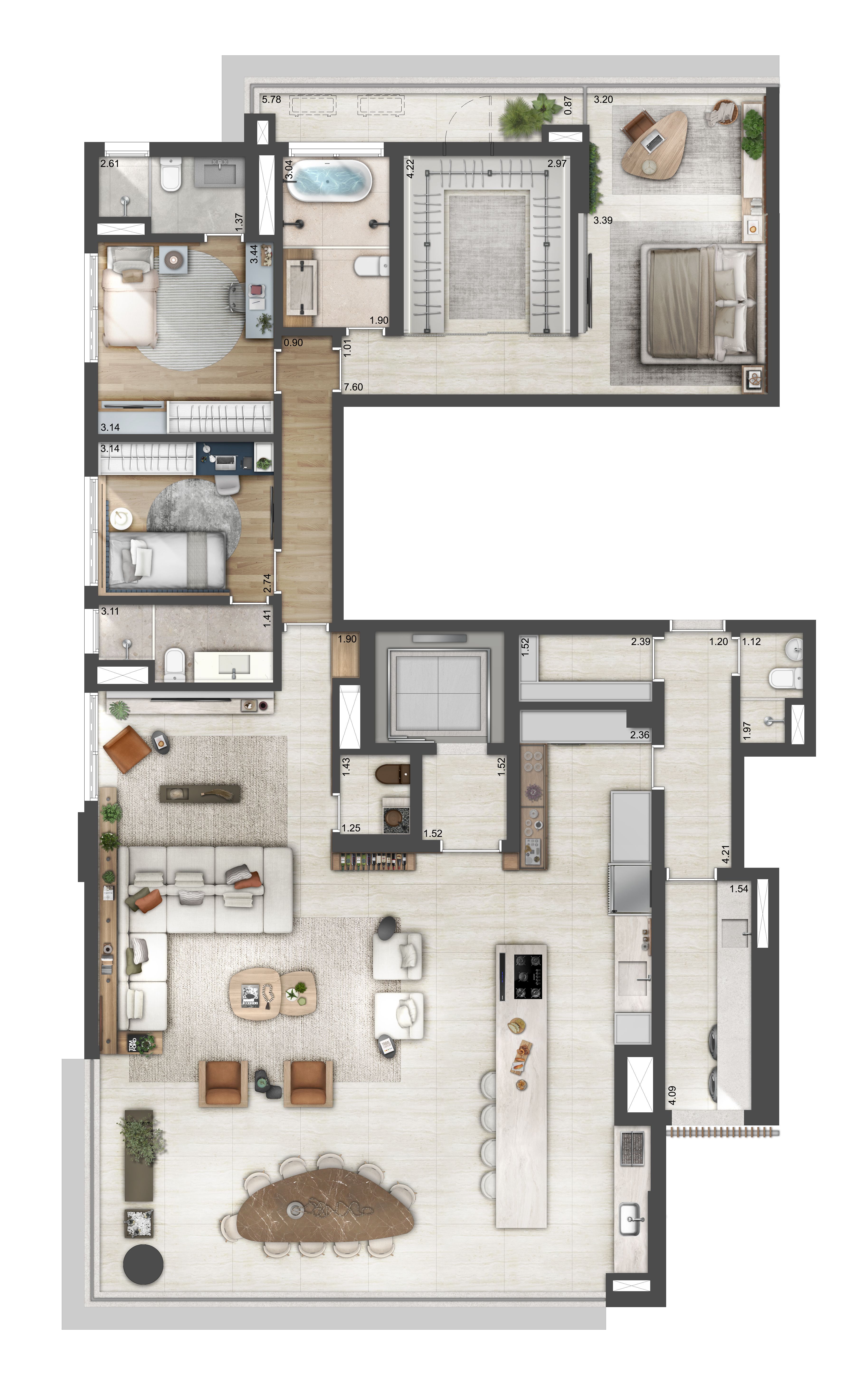 Planta - O ÚLTIMO ENDEREÇO de Alto Luxo: Seu Apartamento de 224m² no Coração de Perdizes - Investimoveis
