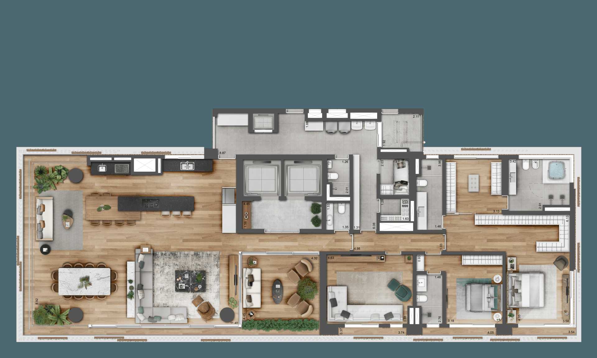 Planta - Apartamento A Venda 4 Dormitórios (4 suítes) 4 Vagas Itaim Bibi - Investimoveis