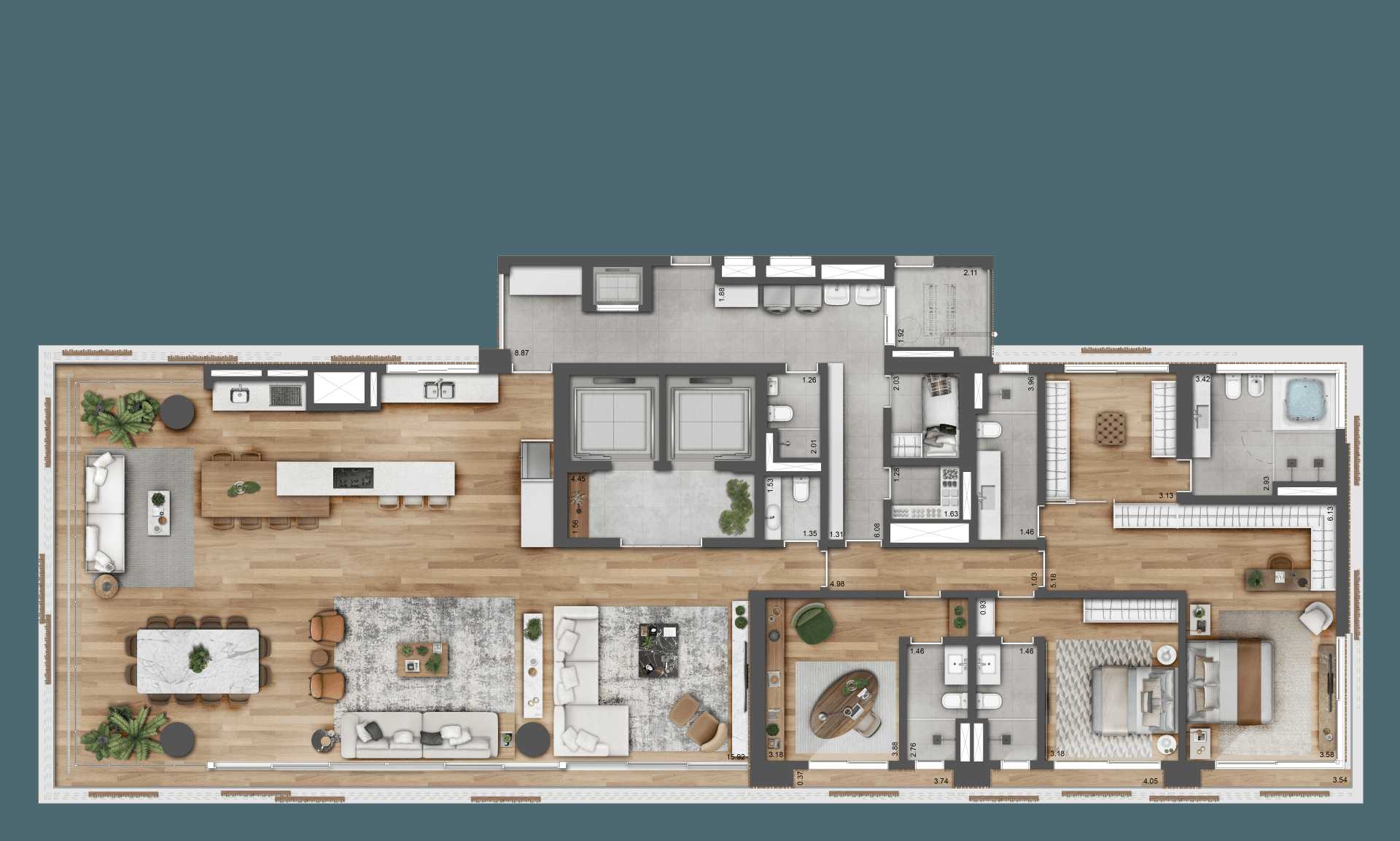 Planta - Apartamento A Venda 4 Dormitórios (4 suítes) 4 Vagas Itaim Bibi - Investimoveis