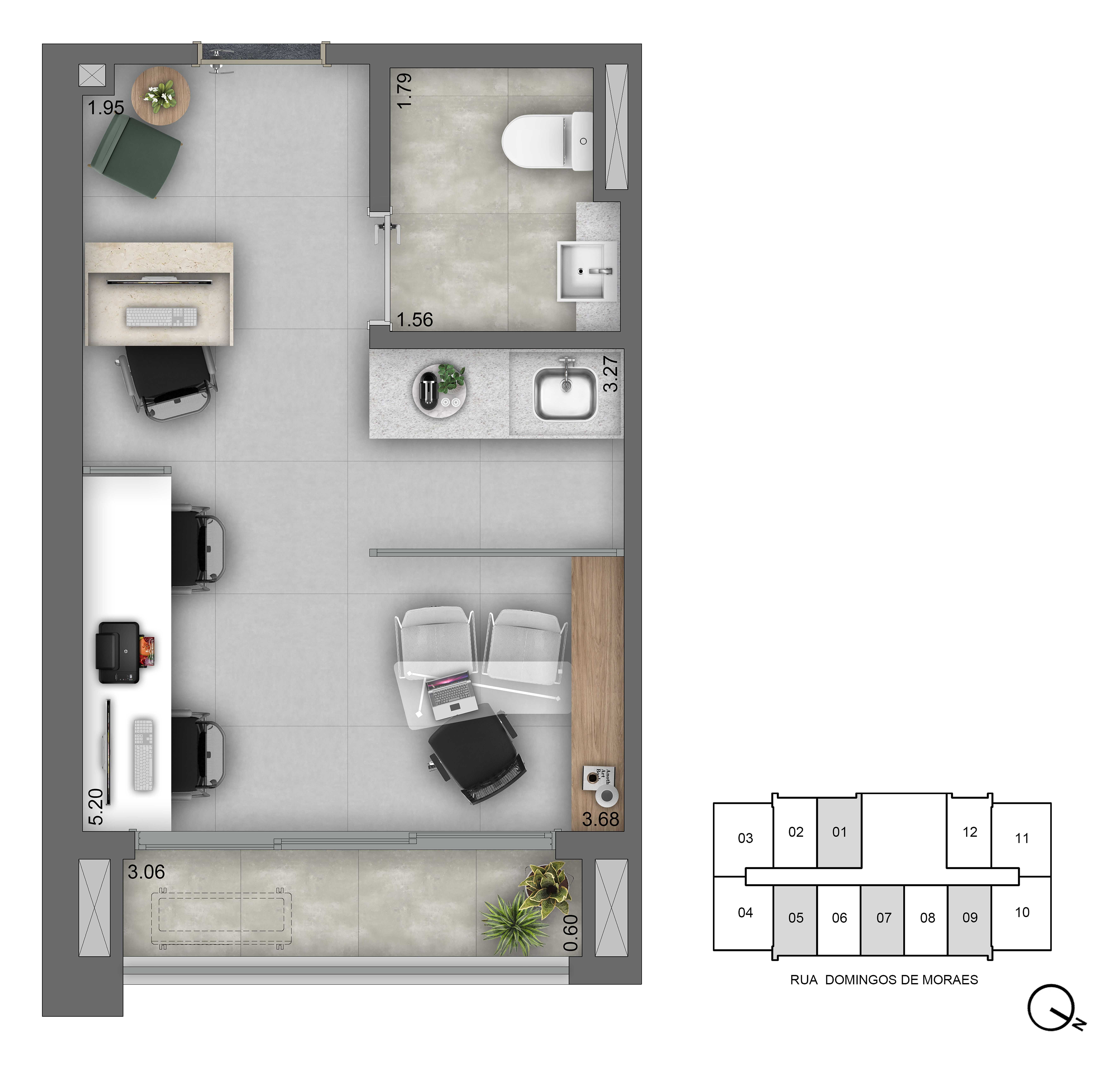 Planta - Sala Comercial Vila Mariana - Investimoveis