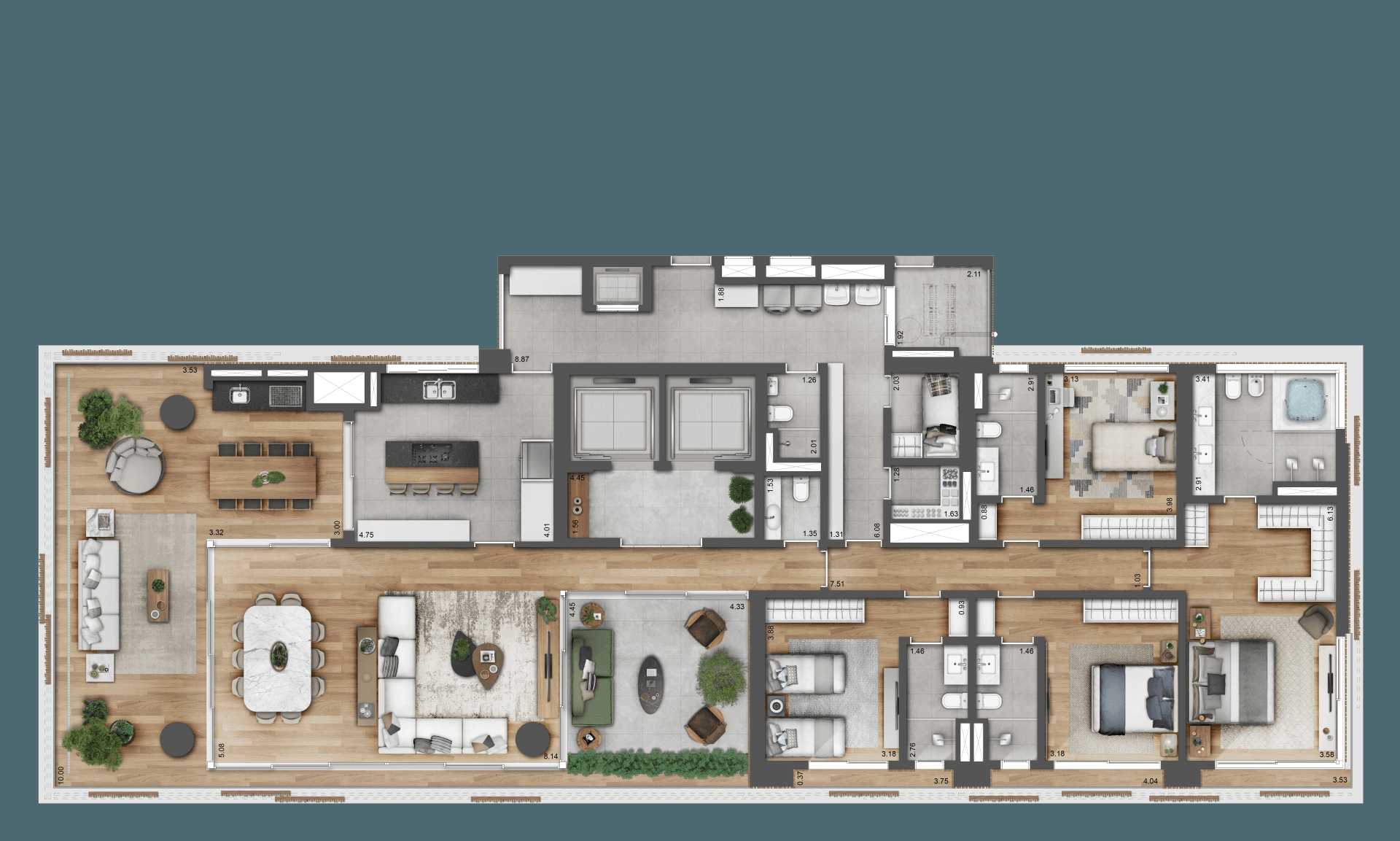 Planta - Apartamento A Venda 4 Dormitórios (4 suítes) 4 Vagas Itaim Bibi - Investimoveis